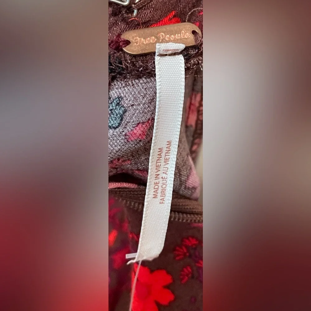 Free People “It Takes Two” Wrap Dress in Plum Combo Mini Dress (M) - Picture 10 of 11